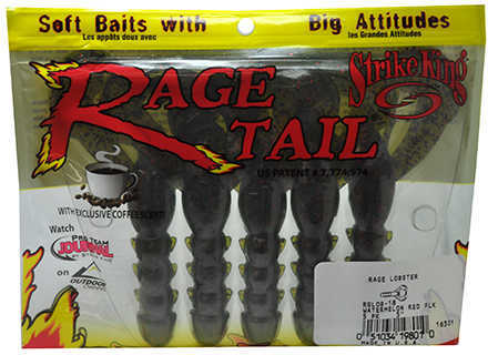 Strike King Lures Rage Lobster 5/ Per Bag w/Melon Red & Black RGLOB-18
