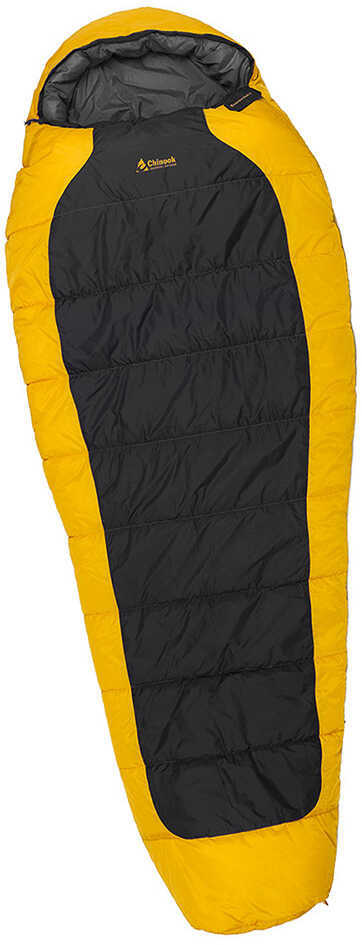 Chinook Mummy Sleeping Bag Everest Peak III 5° F, Yellow/Charcoal Md: 20613