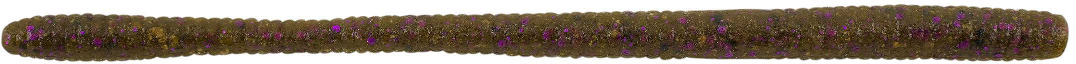 Berkley MaxScent D-Worm Soft Bait Lure 5 1/2" Length, Green Pumpkin Purple Fleck, Per 10 Md: 1436762