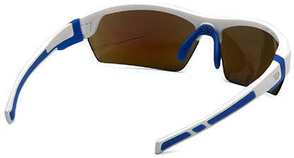Safety Products Tensaw Glasses Ice Blue Mirror Anti-Fog Lens with White/Blue Frame Md: VGSWB