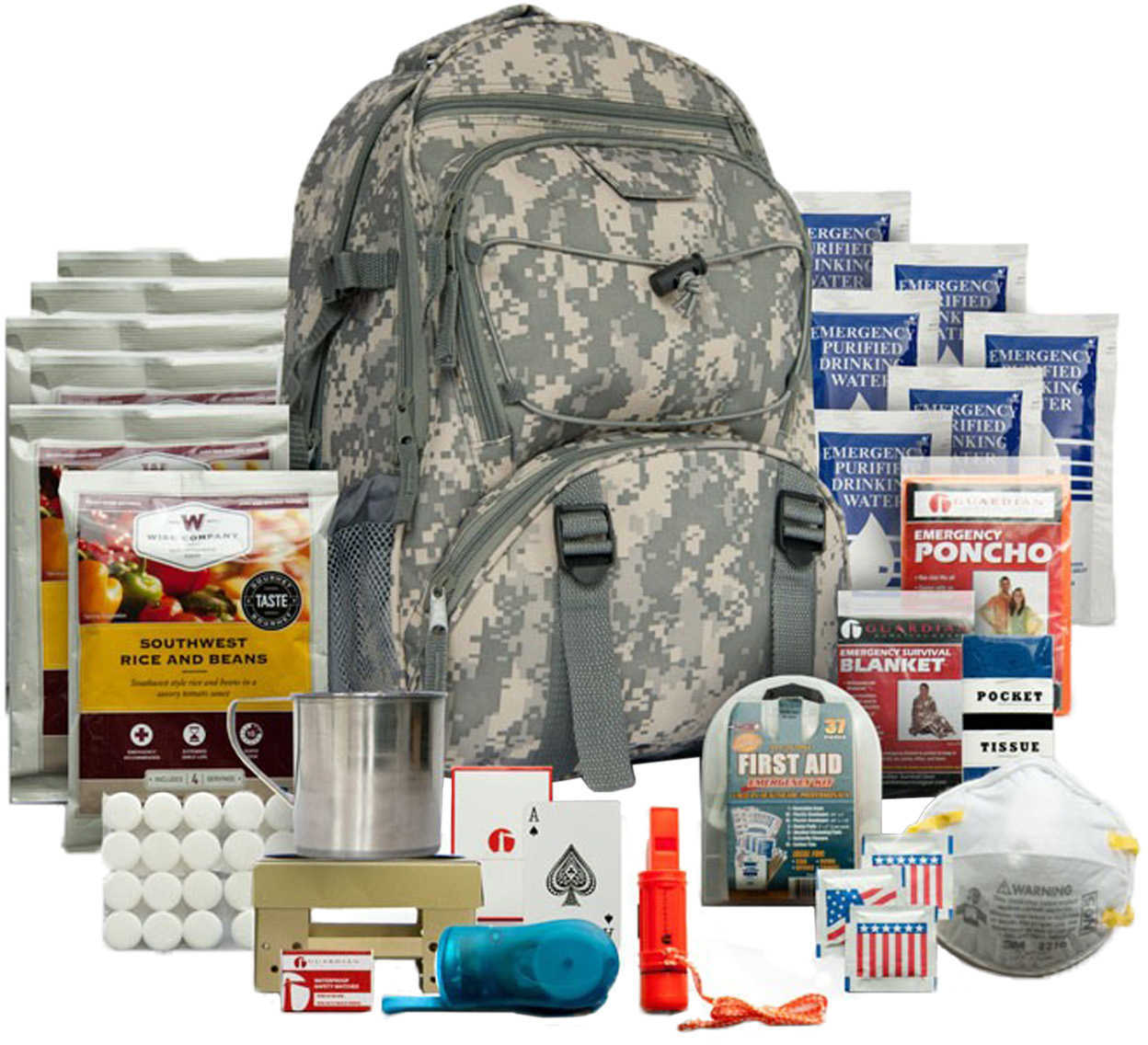 Wise Foods 5 Day Survival Pack In Digital Camo Backpack