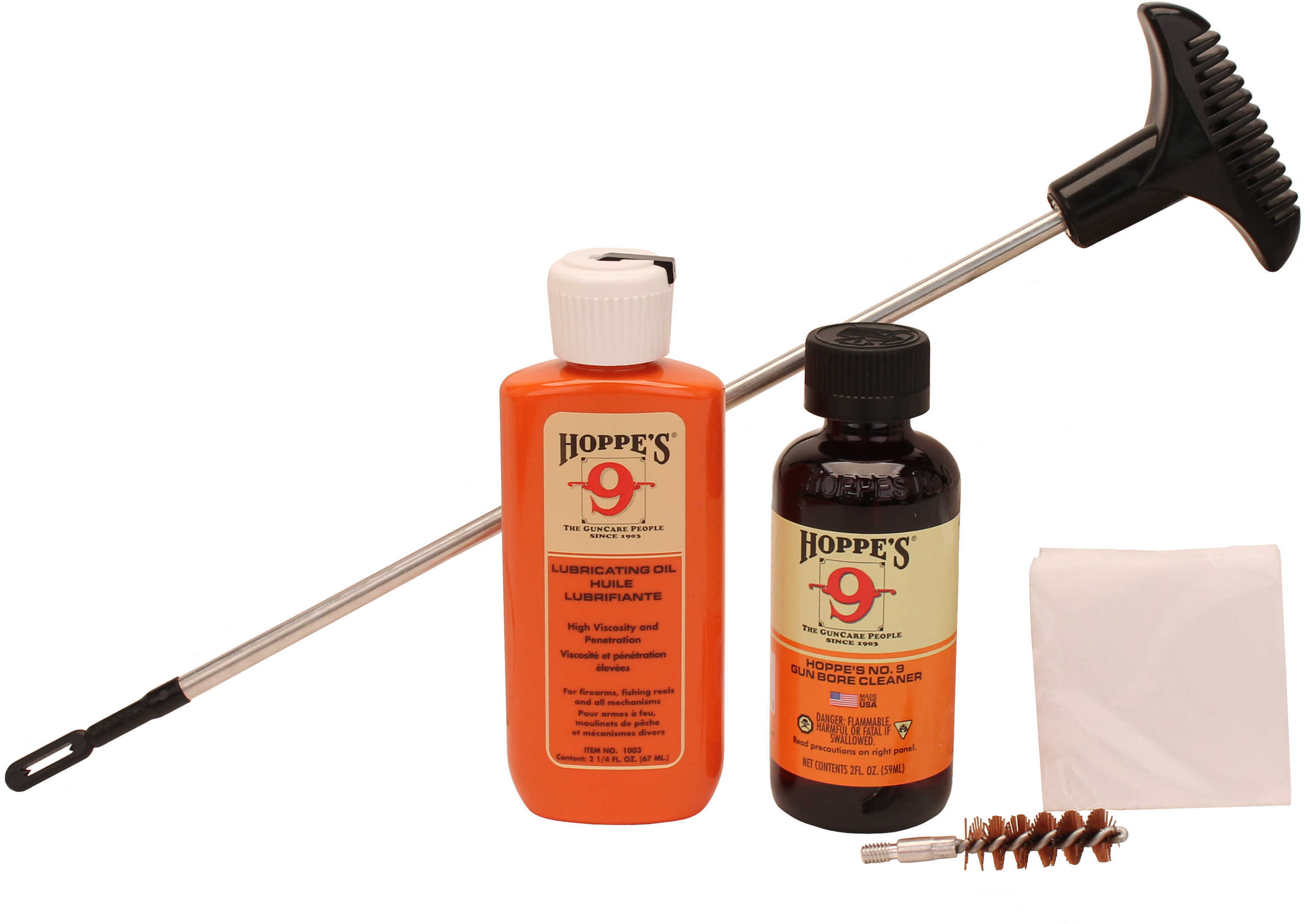 Hoppes 40Cal/10mm Pistol Cleaning Kit w/Alum Rod PCO40B-img-1