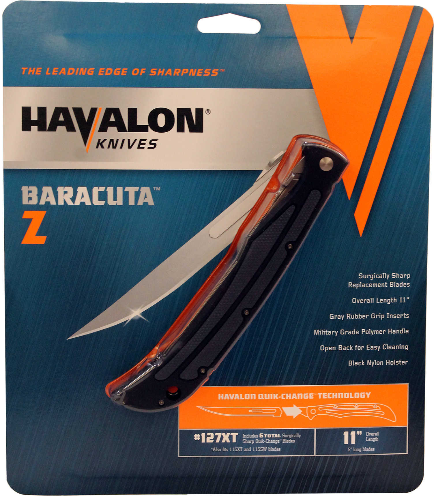 HAVALON KNIVES Baracuta Z Folding Fillet Knife 5" Blades w/5 127XT Black 61188