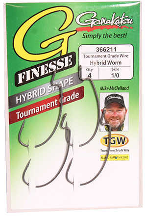 G-Finesse Hybrid Worm Size 1/0 Hook, Package of 4 Md: 366211