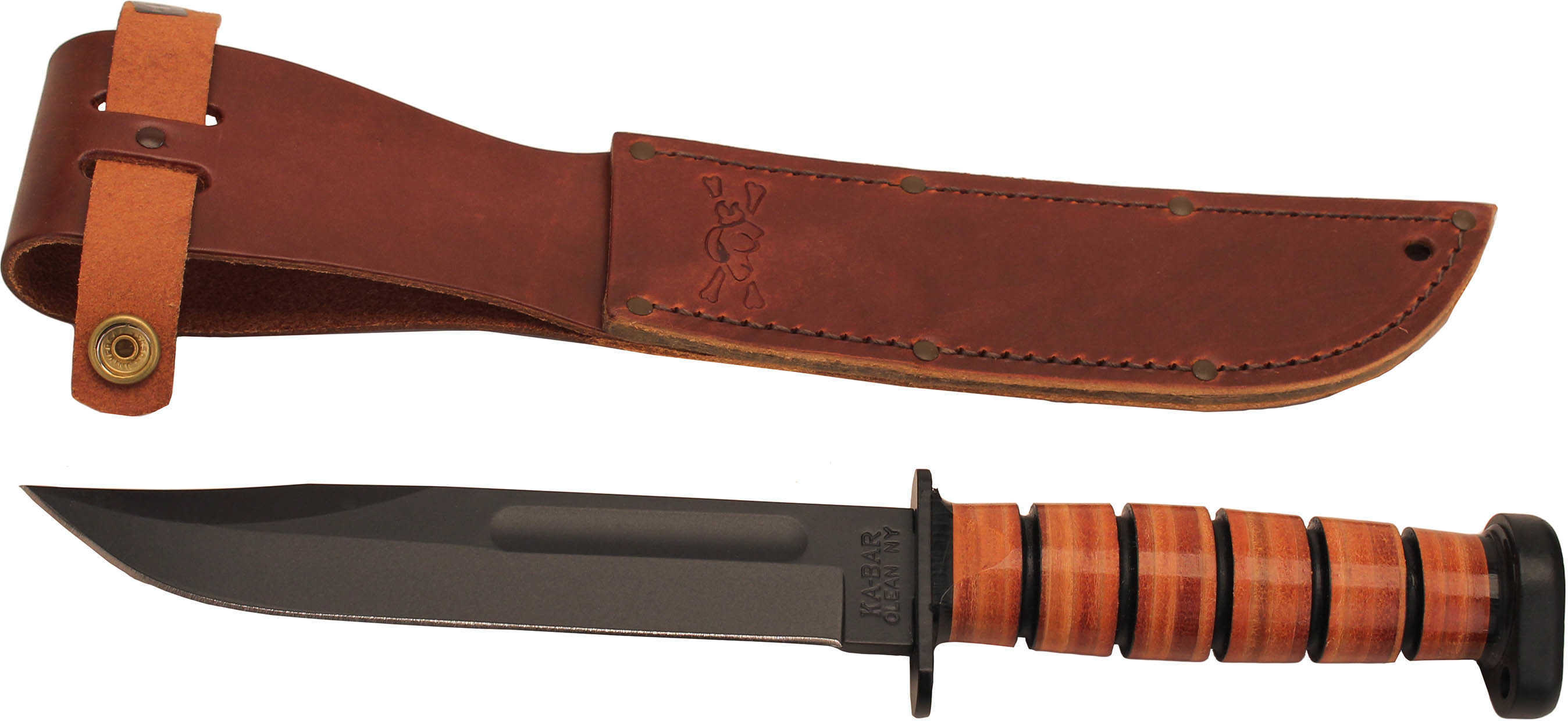 Ka-Bar DOG'S Head Utility 7" Blade W/ Leather Sheath