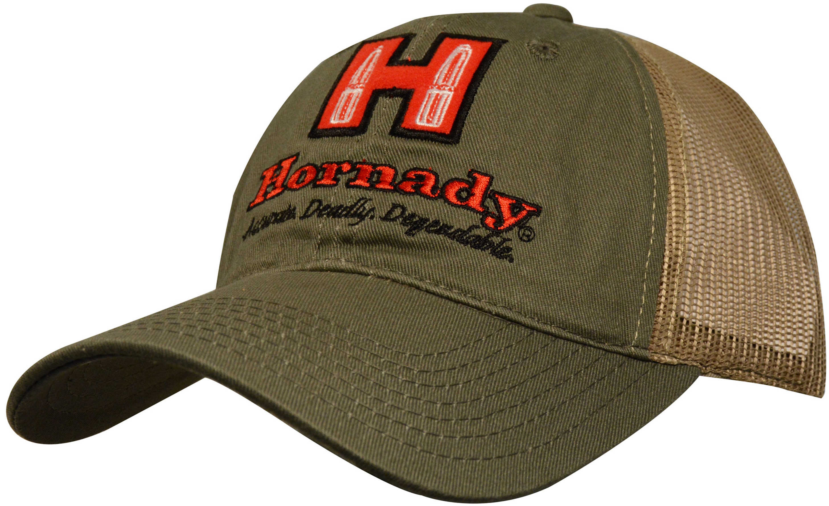 Hornady 99284 Cap Mesh OD/Tan W/Red Logo OSFA