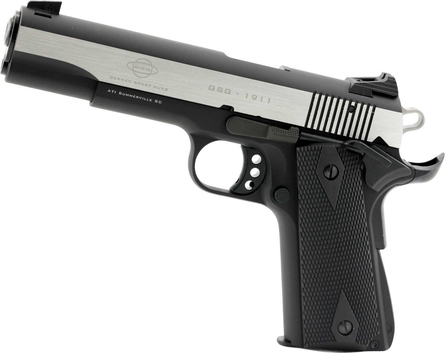 ATI GSG 1911 HGA Pistol 22 LR 5" Threaded Barrel Black Frame SS Slide-img-1