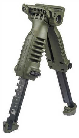 Tactical Foregrip with Integrated Adjustable Bipod Quick Release, Olive Drab Green
