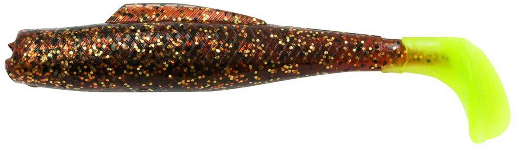 Z-Man Minniwz Soft {Plastic Lures 3" Length, Rootbeer/Chartreuse Tail, Package of 6