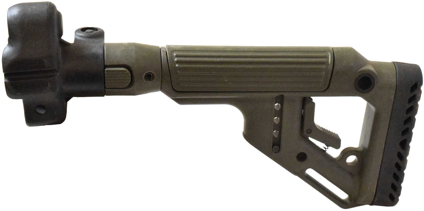 Tactical Folding Buttstock with Cheek Riser MP5, Polymer Lock, Olive Drab Green