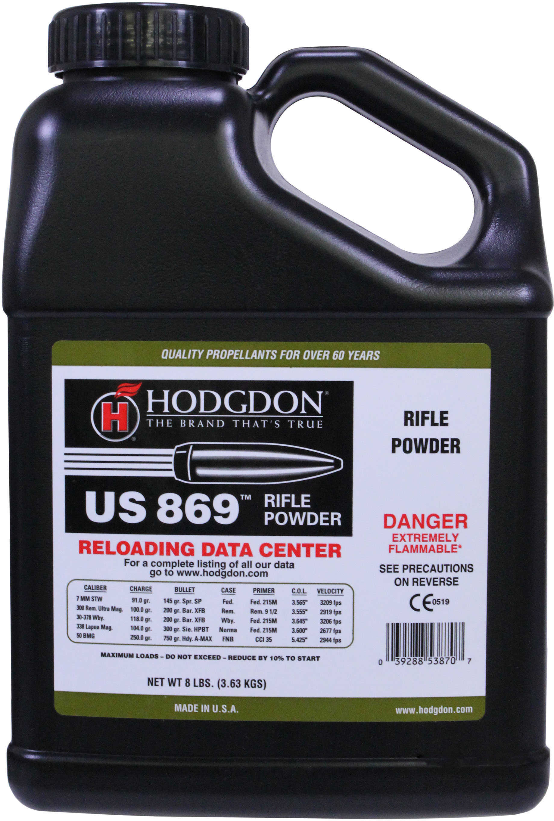 Hodgdon Smokeless Powder US869 8 Lb