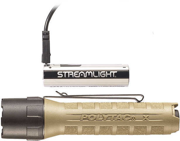 Streamlight Polytac X Flashlight 600 Lumens w/ USB Battery Clam Pack Coyote Brown Finish 88615