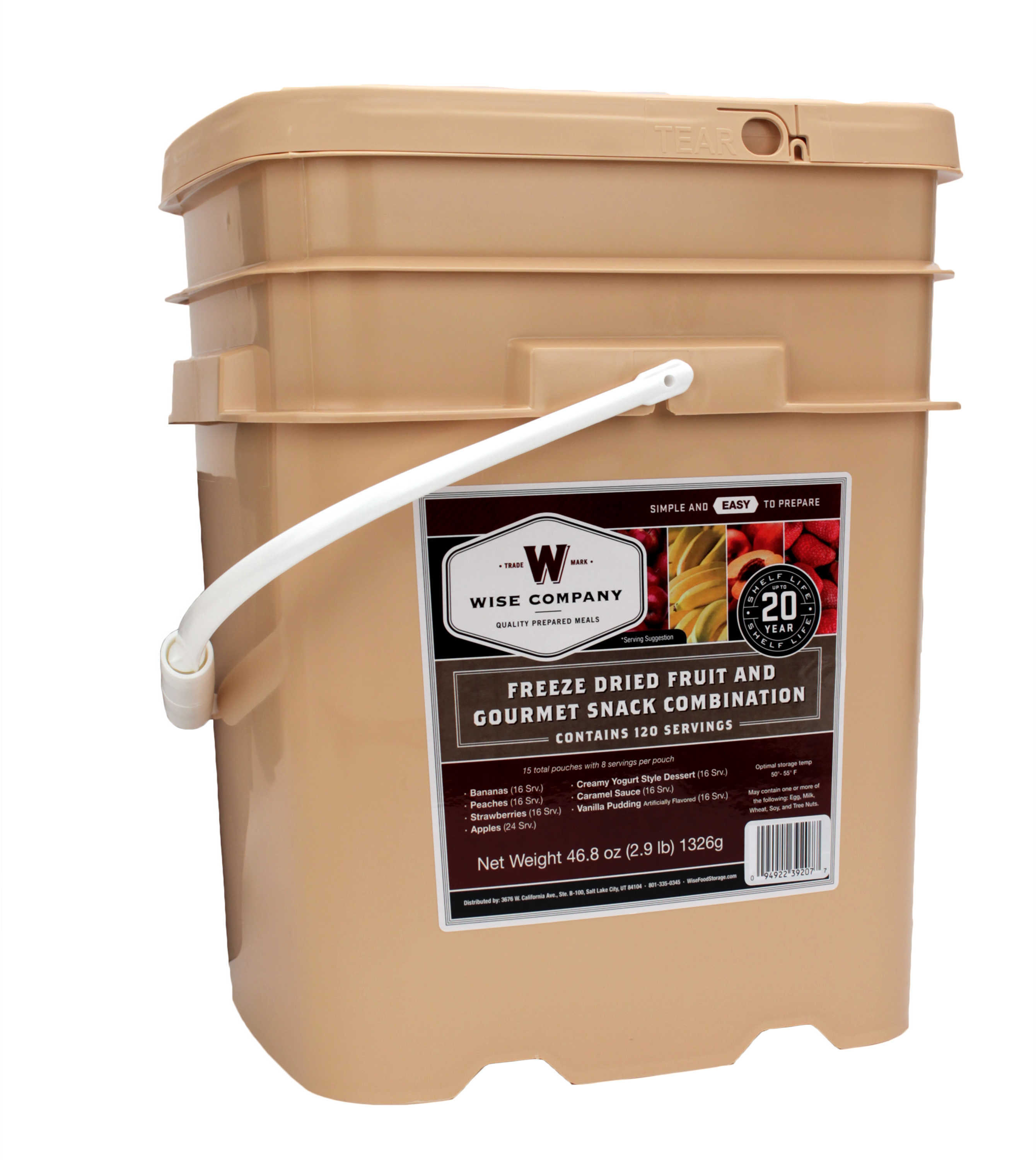 Wise Company 25 Year Shelf Life Emergency Freeze Dried Entrees, 120 Servings Md: 40-50120