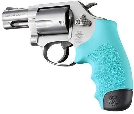 Hogue Rubber Grip for S&W J Frame Round Butt, Aqua Md: 60004