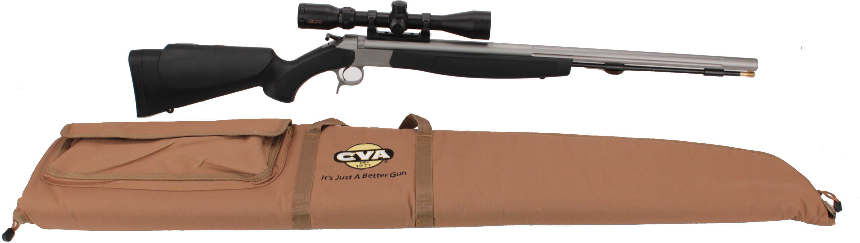 CVA Optima V2 Stainless Steel/Black 50 Caliber w/Konus Pro Scope PR2020SSC-img-1