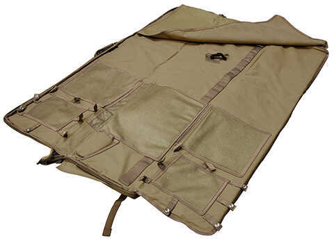 NCSTAR Rifle Case Shooting Mat 48" Unfolds to 66" Shooters Nylon Tan Exterior PALS Webbing Includes Back