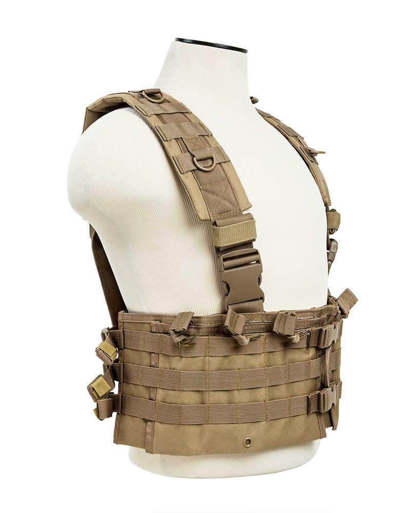 NCSTAR AR Chest Rig Nylon Tan Fully Adjustable PALS/ MOLLE Webbing Includes 6 Double AR Magazine pouches CVARCR2922T