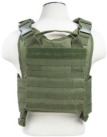 NCSTAR Plate Carrier Vest Nylon Green Size Medium-2XL Fully Adjustable PALS/ MOLLE Webbing Compatible with 10" x 12" Har