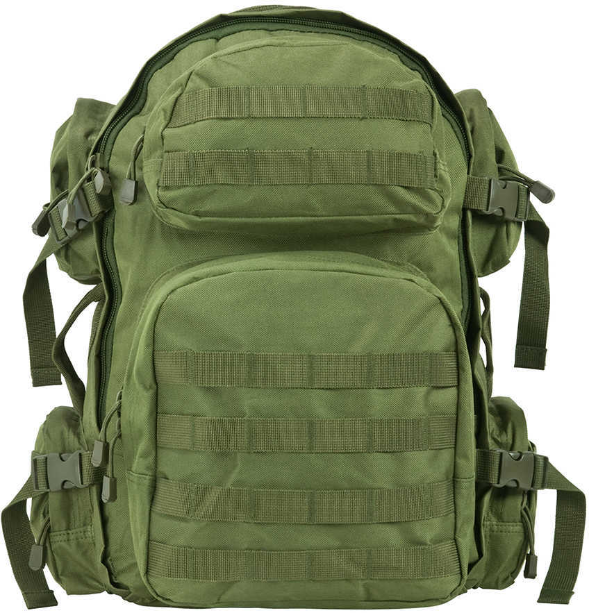 NCSTAR Tactical Backpack 18" x 12" x 6" Main Compartment Nylon Green Adjustable Shoulder Straps Exterior PALS/ MOLLE Web