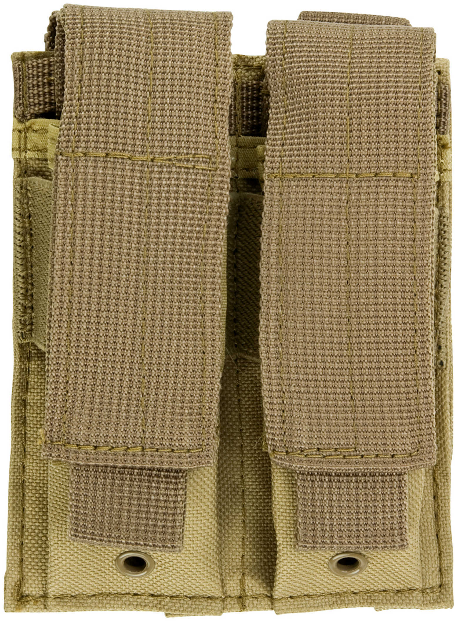 NCSTAR Double Pistol Magazine Pouch Nylon Tan MOLLE Straps for Attachment Fits Two Standard Capacity Stack