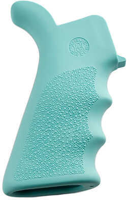 Hogue AR-15/M-16 Rubber Grip Beavertail with Finger Grooves, Aqua
