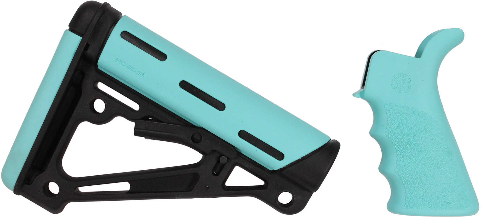 Hog 13456 AR15 Kit Grip/Coll Buttstock Mil Aqua