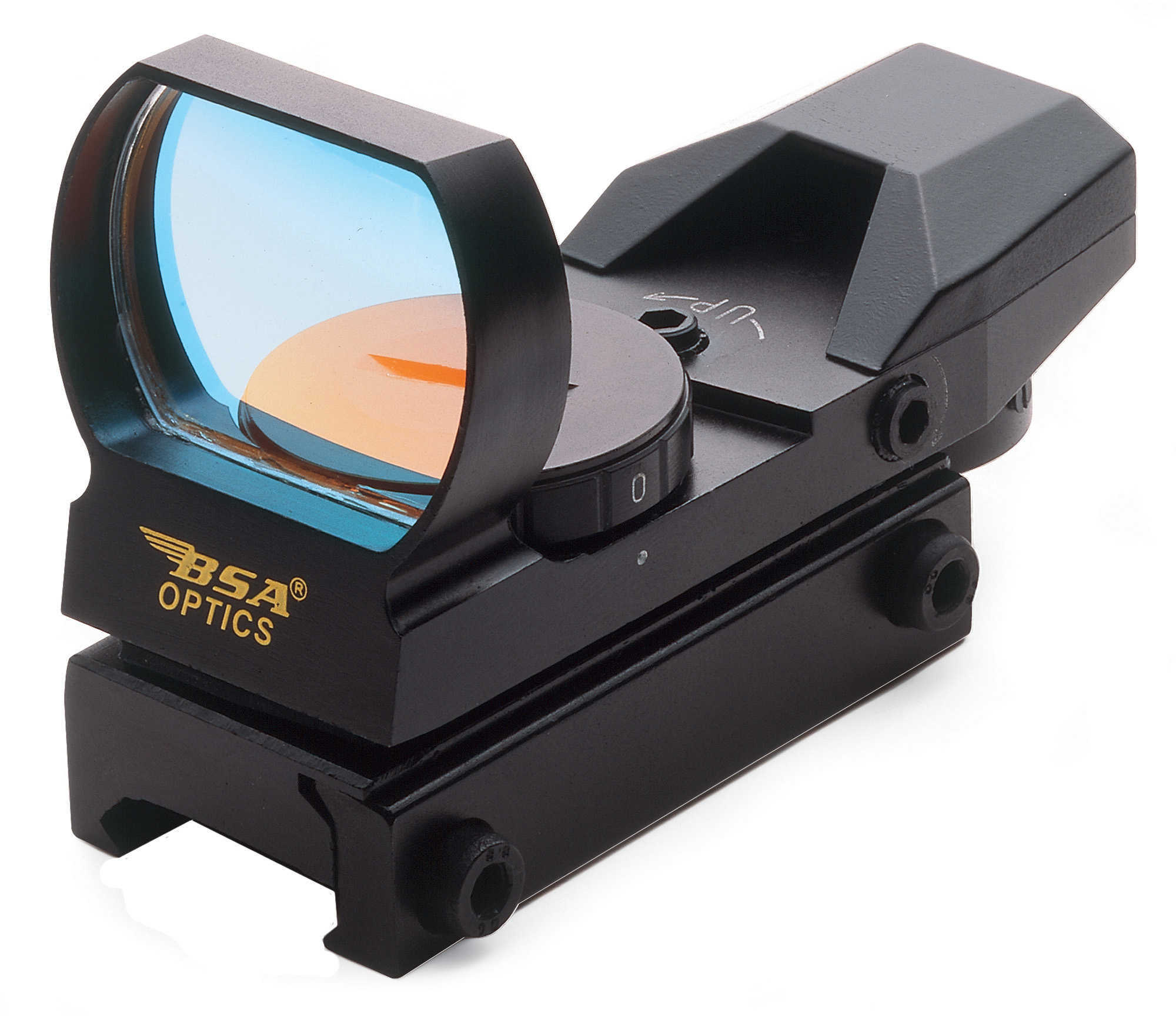 Bsa Optics Panoramic Multi-Purpose Sighting System Red Dot Black W/ Weaver Style Mnt 7-pos Rheostat Adj