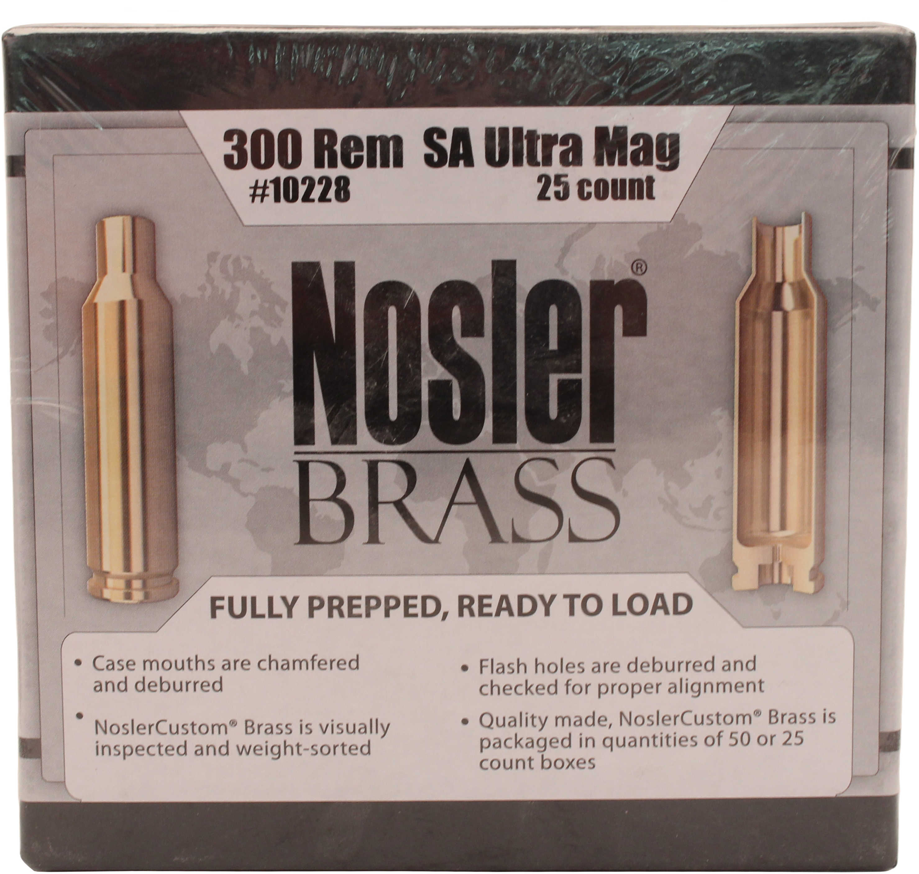 Nosler Brass 300 Remington SA Ultra Mag(Per 25) Md: 10228