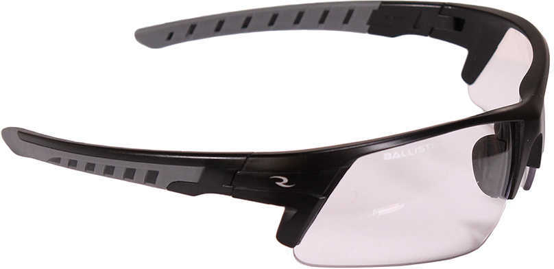 Radians Blast FX Glasses Ballistic Rated Dual Molded Temple Arms Enhanced Clarity Lens Black and Gray/Clear BL0110CS