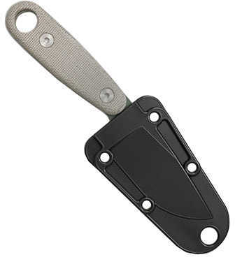 Esee Knives Neck Knife Fixed 2.875" 1095 Carbon Blade OD Green Powder Coat, Micarta Handles, Black Sheath, Clip Plate