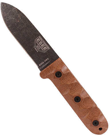 Esee Knives Patrick Rollins Camp-Lore PR4 Fixed 4.19" Blade, Micarta Handles, Leather Sheath
