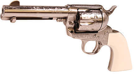 Taylor's & Company Revolver Outlaw Legacy 357 Magnum 4.75" Barrel 6 Rounds Nickle Engraved With Plastic Grip