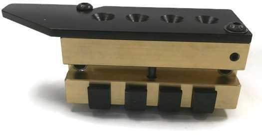 Bullet Mold 4 Cavity Brass .310 caliber Plain Base 173 Grains with a Flat Point profile type. Designed for Powder coat