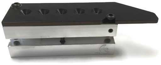 Bullet Mold 5 Cavity Aluminum .250 caliber Boat tail 41 Grains with Flat nose profile type. Designed for use in airg