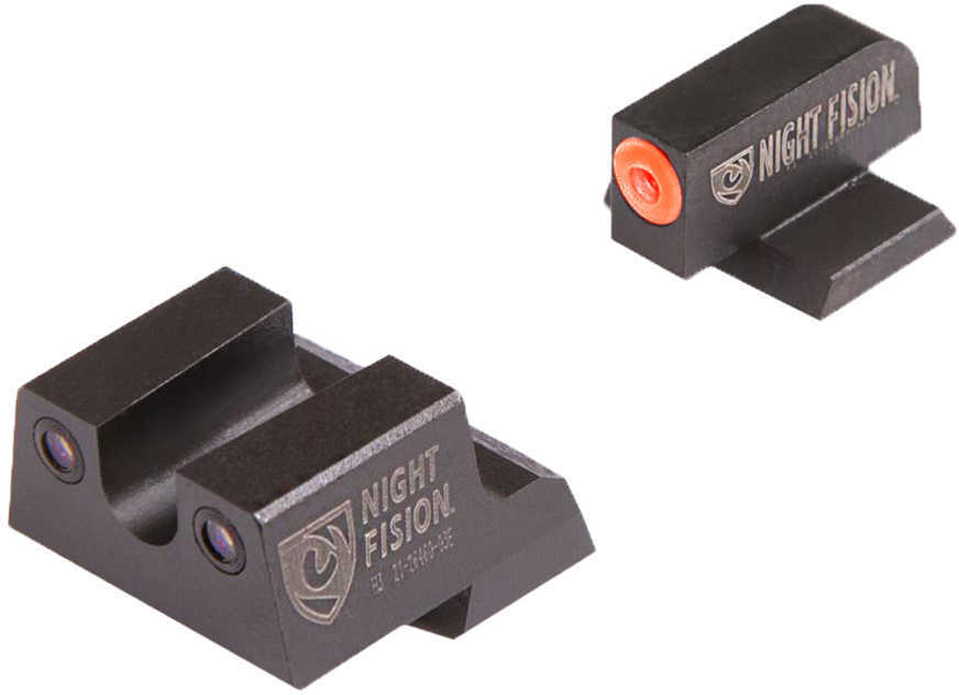 Night Fision Perfect Dot Sight Set Canik TP9SFx and TP9SFL Front U Rear Orange with Green Tritium Black