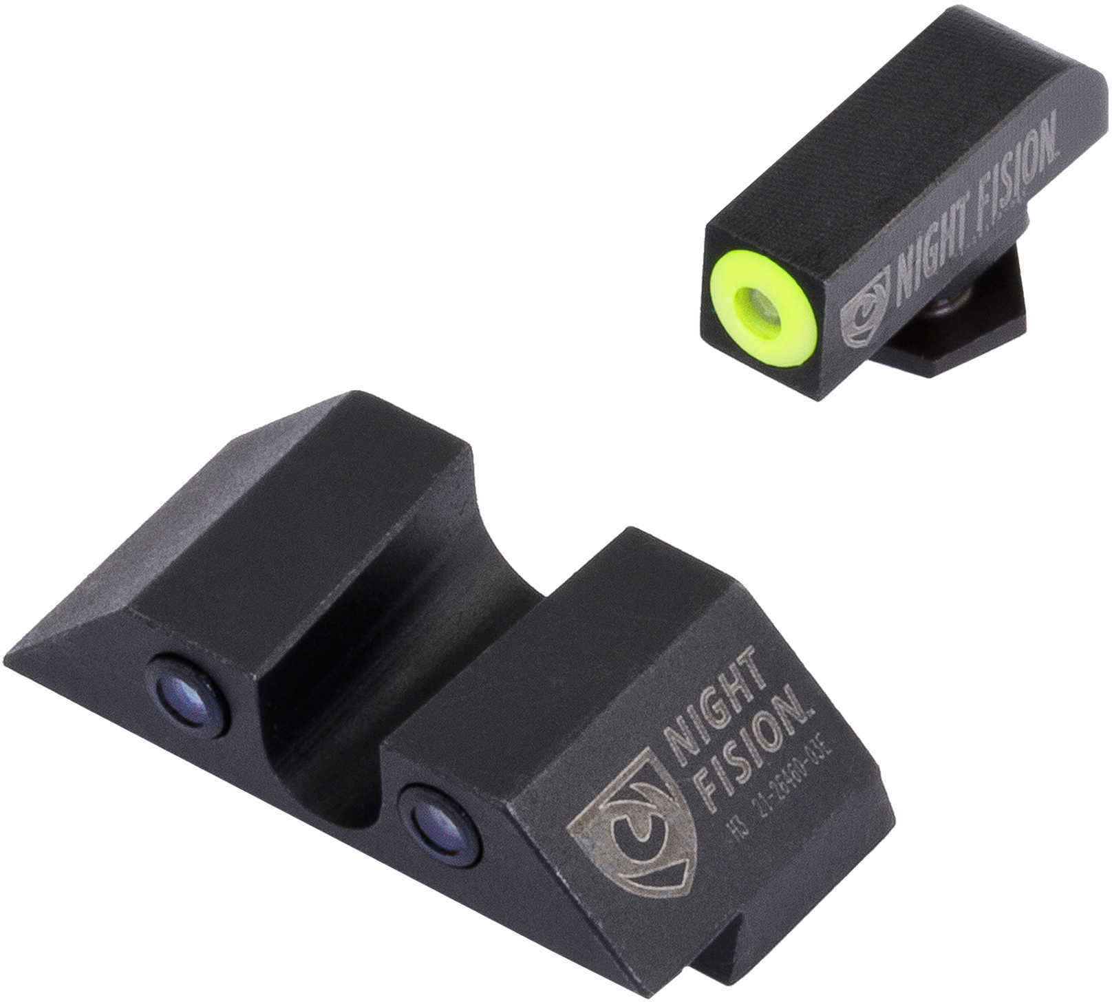 Night Vision Sight Set Square Front/U-Notch Rear for Glock 17/17L/19/22-28/31-35/37-39 Tritium Yellow Md: GLK00107YZX