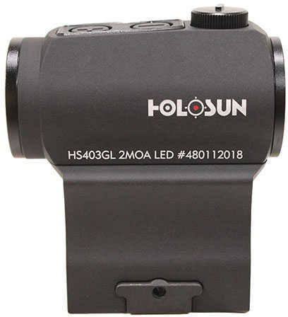 Holosun Red Dot Sight 1x 2 MOA Weaver-Style Low/Lower Mounts Matte Black Md: HS403C