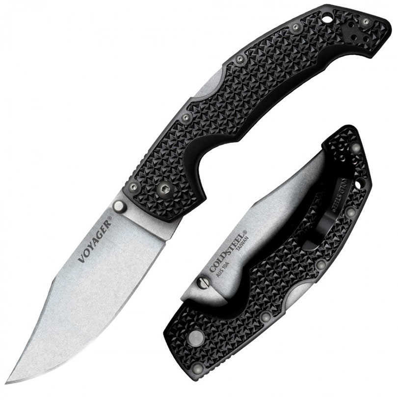 Cold Steel Voyager Knife Large, Clip Point, Plain Edge