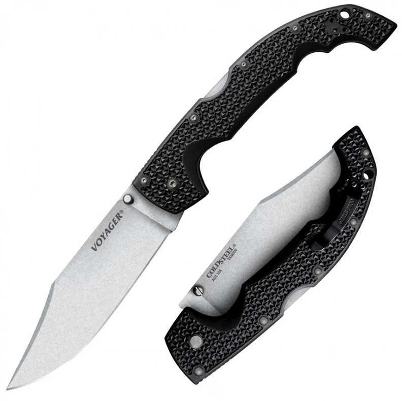 Cold Steel Voyager Knife X-Large, Clip Point, Plain Edge