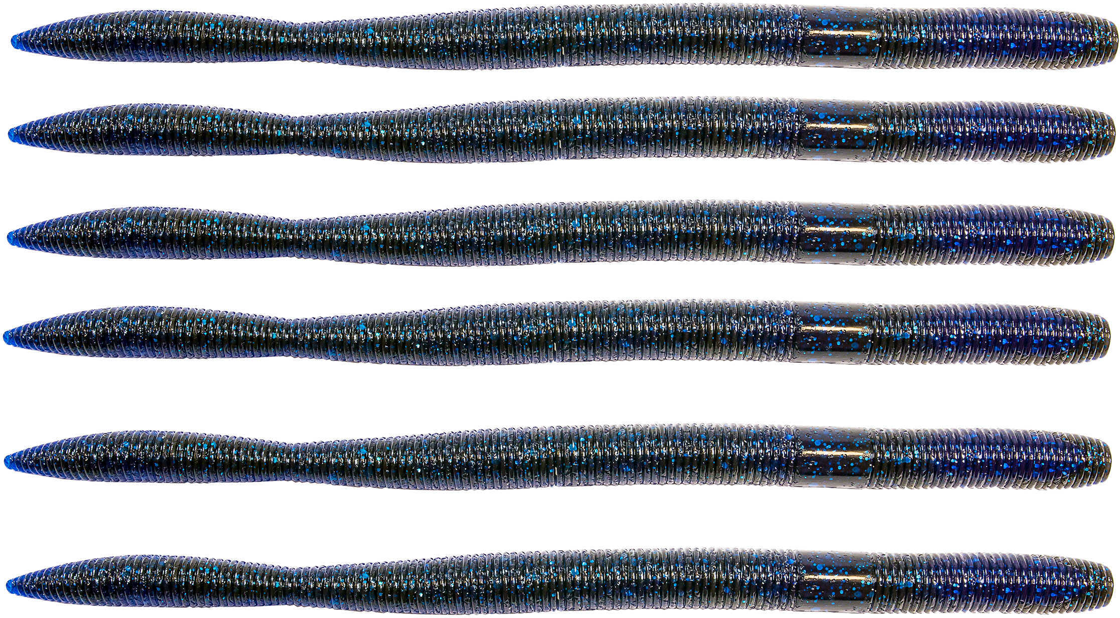 Z-Man Mag Fattyz Lures 7 1/4" Length, Black/Blue Laminate, Package of 6