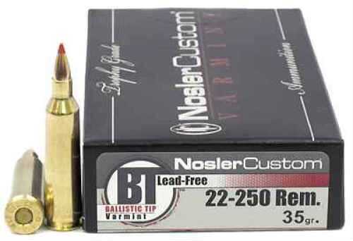 22-250 Remington 20 Rounds Ammunition Nosler 35 Grain Ballistic Tip