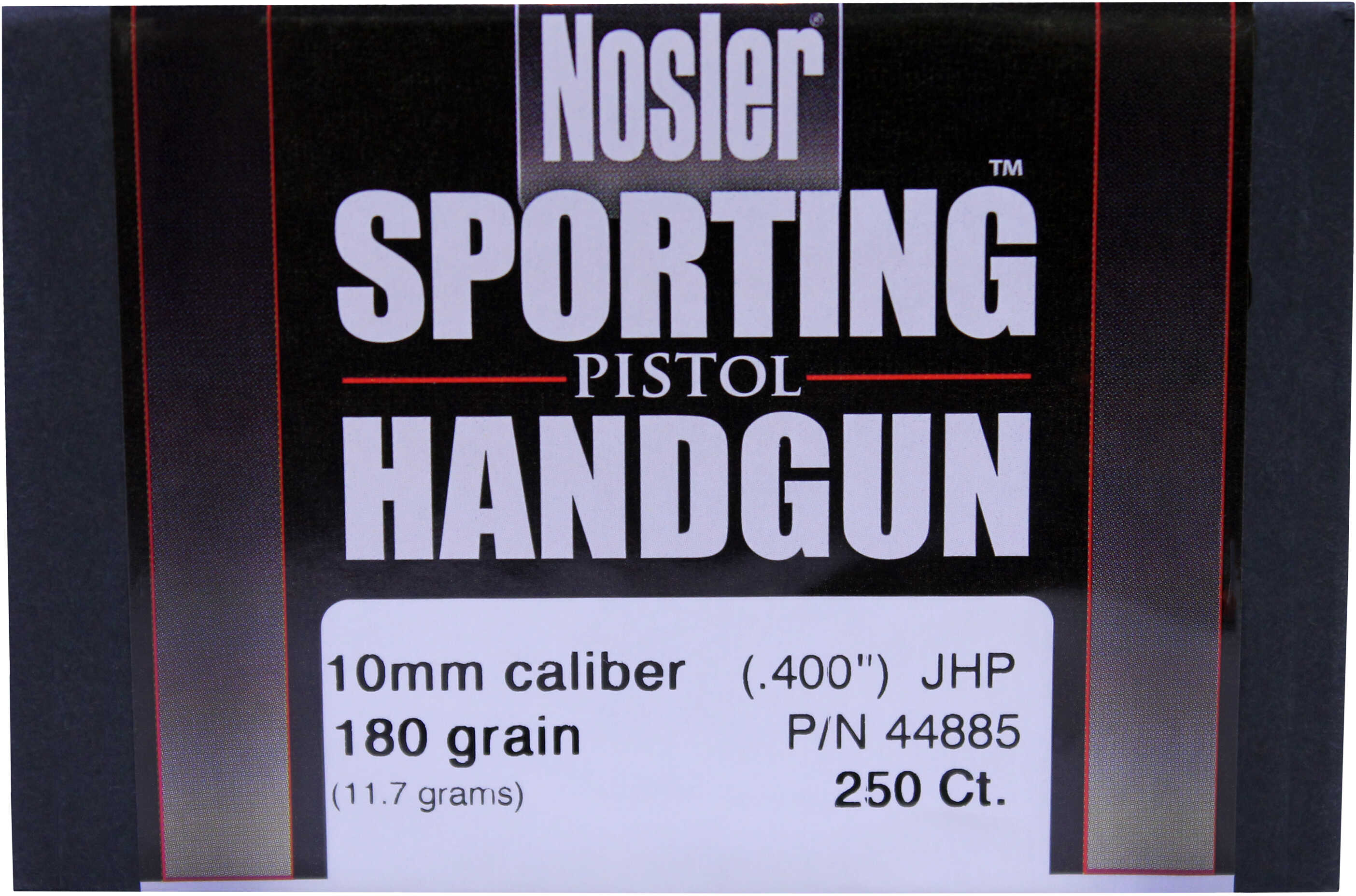 Nosler 10mm 180 Grains Jacketed Hollow Point (Per 250)