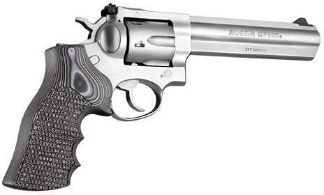 Hogue GP100/Super Redhawk Grips Piranha G10 G-Mascus with Finger Grooves, Black/Gray