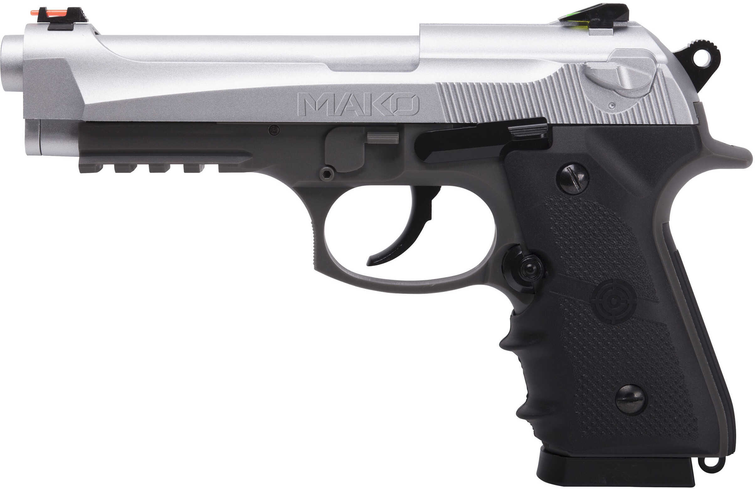 Crosman Mako CO2 Powered Blowback BB Air Pistol Semi Automatic Silver Metal Slide and Steel Barrel 20 Round Drop Out Mag