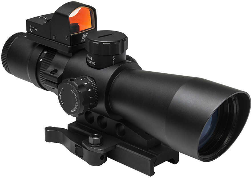 NCSTAR 3-9X42 Scope with Micro Dot Magnification 42mm Objective Lens Black MOA Red Fits Weaver/ Picatinny Rai