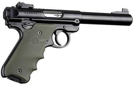 Hogue Ruger MKIV Rubber Grip with Finger Grooves, Olive Drab Green