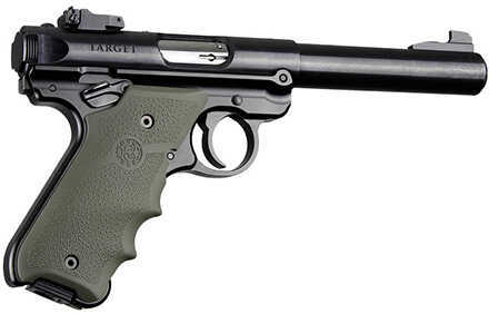 Hogue Ruger MKIV Rubber Grip with Finger Grooves, Olive Drab Green