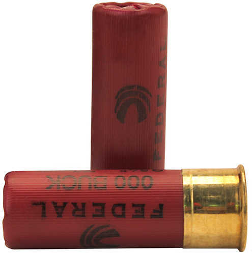 12 Gauge 5 Rounds Ammunition Federal Cartridge 2 3/4" 8 Pellets Lead #000 Buck