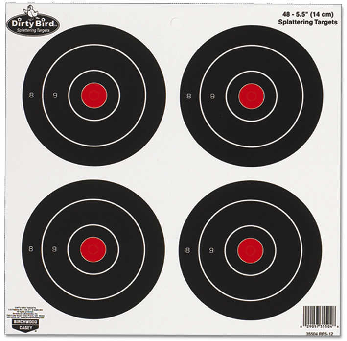 Birchwood Casey Dirty Bird Paper Targets 6 Bull's Eye Splattering 35570