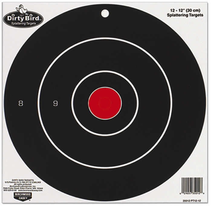 Birchwood Casey Dirty Bird Paper Targets 12" Bulls Eye Splattering (Per 100) 35070